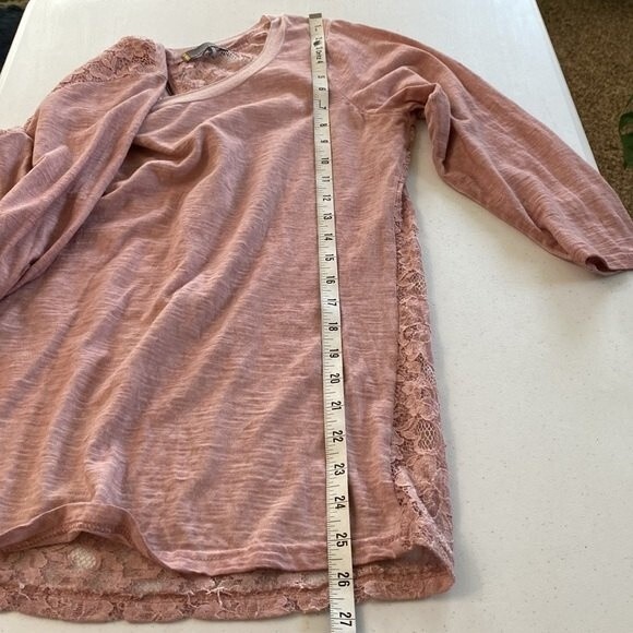 Jeans by Buffalo Lace Embroidered Top 3/4 Sleeve Exposed Back Zip Barbie Pink - Picture 9 of 13